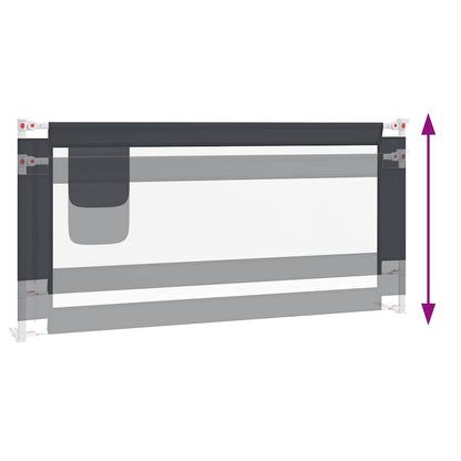 vidaXL Toddler Safety Bed Rail Dark Grey 190x25 cm Fabric 6