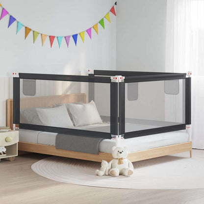 vidaXL Toddler Safety Bed Rail Dark Grey 190x25 cm Fabric 1