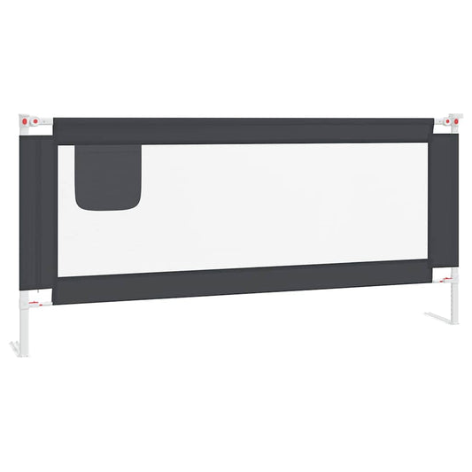 vidaXL Toddler Safety Bed Rail Dark Grey 200x25 cm Fabric 2