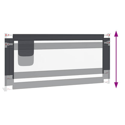 vidaXL Toddler Safety Bed Rail Dark Grey 200x25 cm Fabric 5