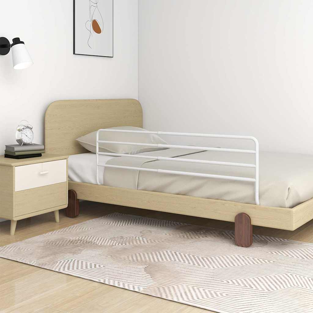 vidaXL Toddler Safety Bed Rail White (76-137)x55 cm Iron 1