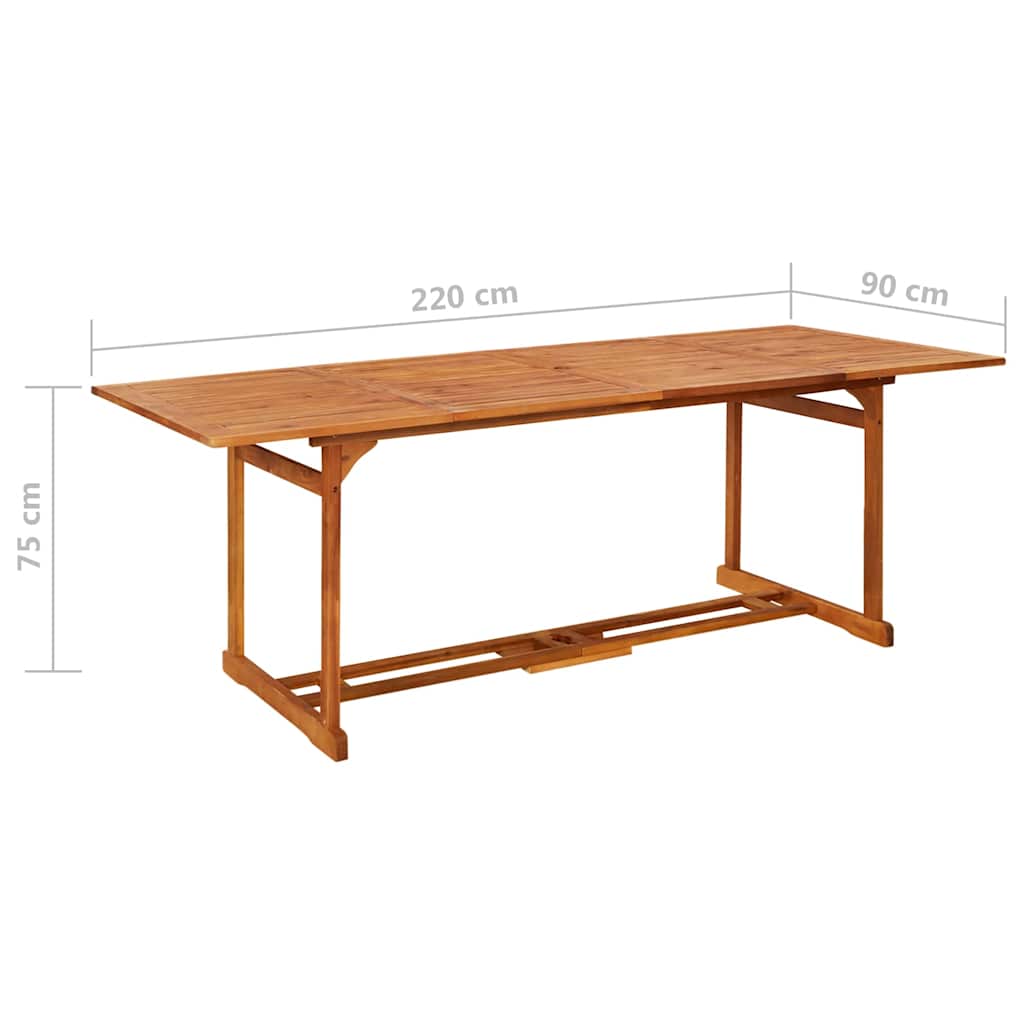 vidaXL Dining Table | Natural Wood | Solid acacia wood with an oil finish 6