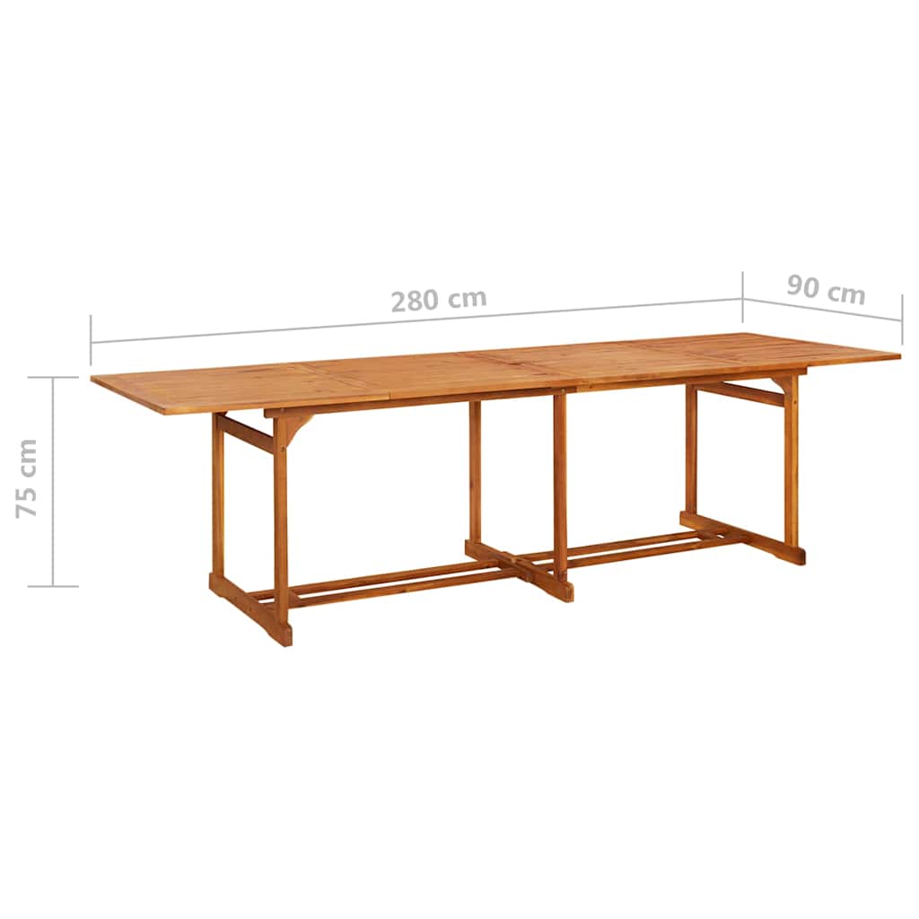 315947 vidaXL Garden Dining Table 280x90x75 cm Solid Acacia Wood 6