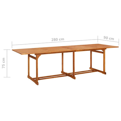 315947 vidaXL Garden Dining Table 280x90x75 cm Solid Acacia Wood 6