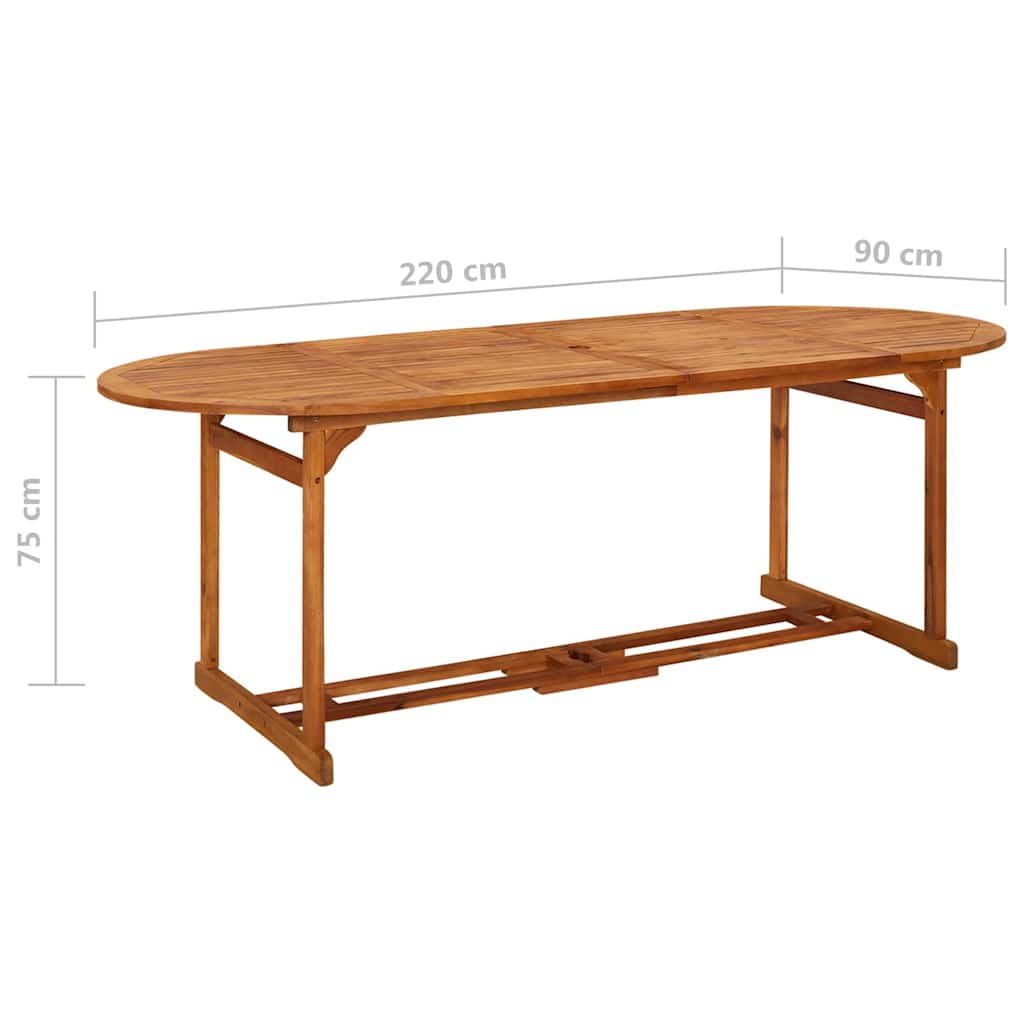 vidaXL Dining Table | Natural wood | Solid acacia wood | Large | Durable 6