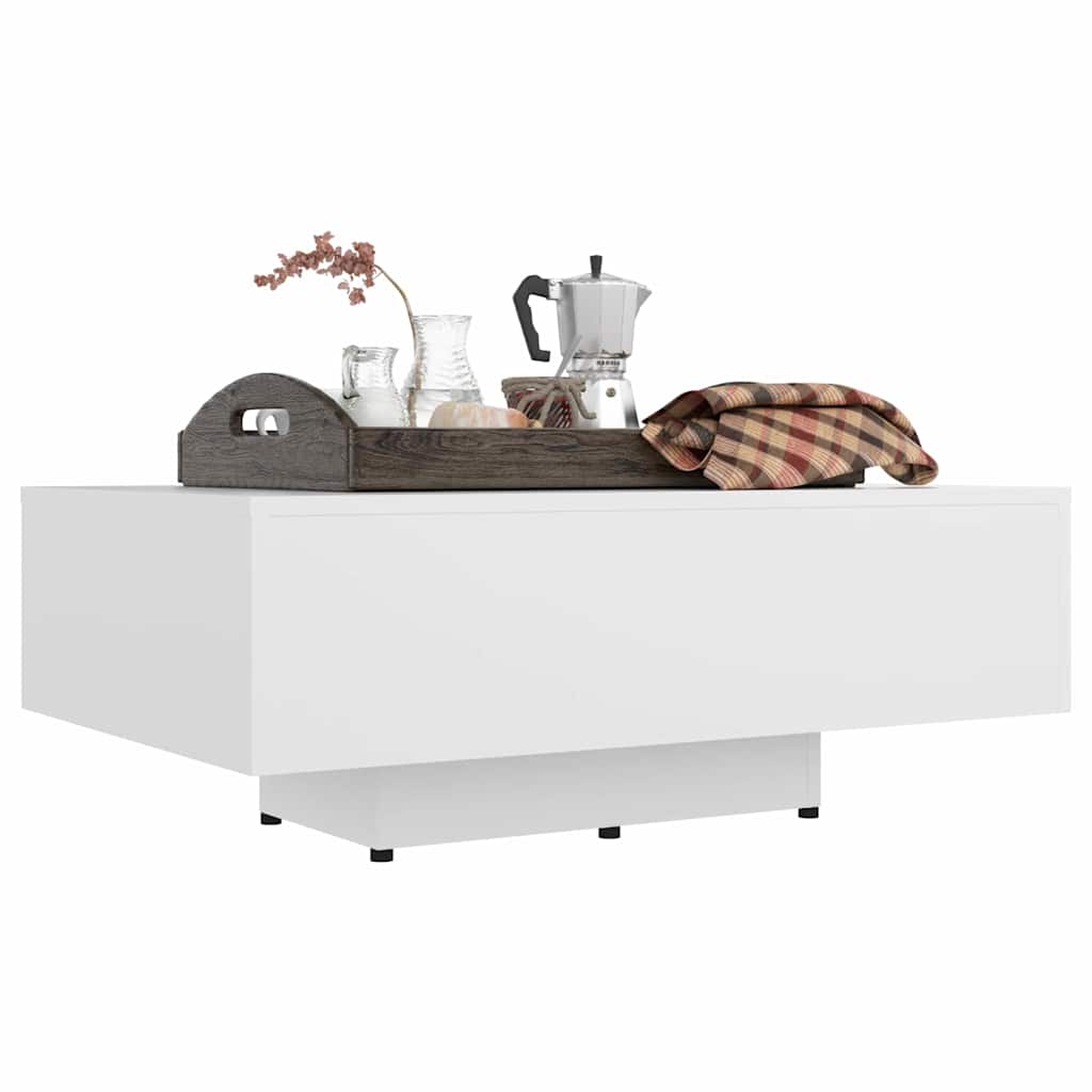 Coffee Table Engineered Wood Depth 55 cm White 85 cm