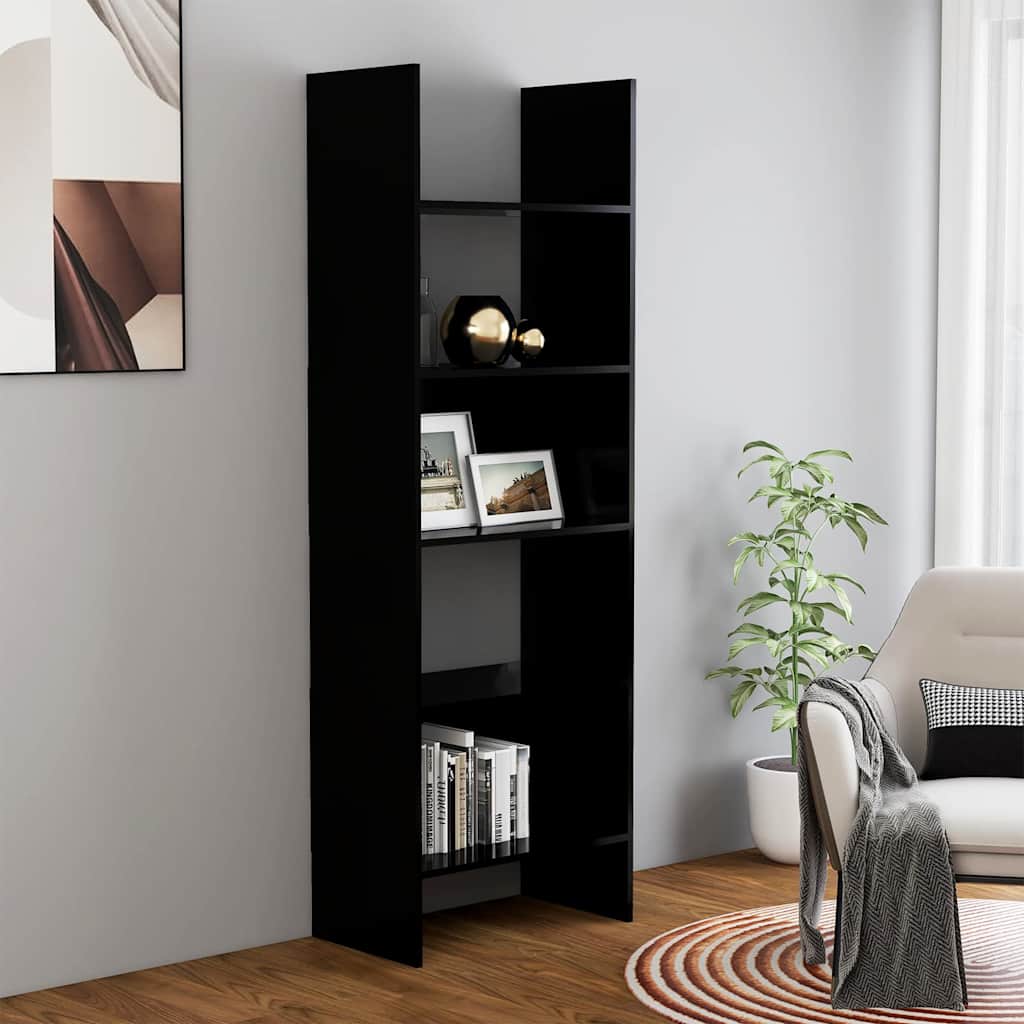 Book Cabinet 60x35x180 cm Engineered Wood Black