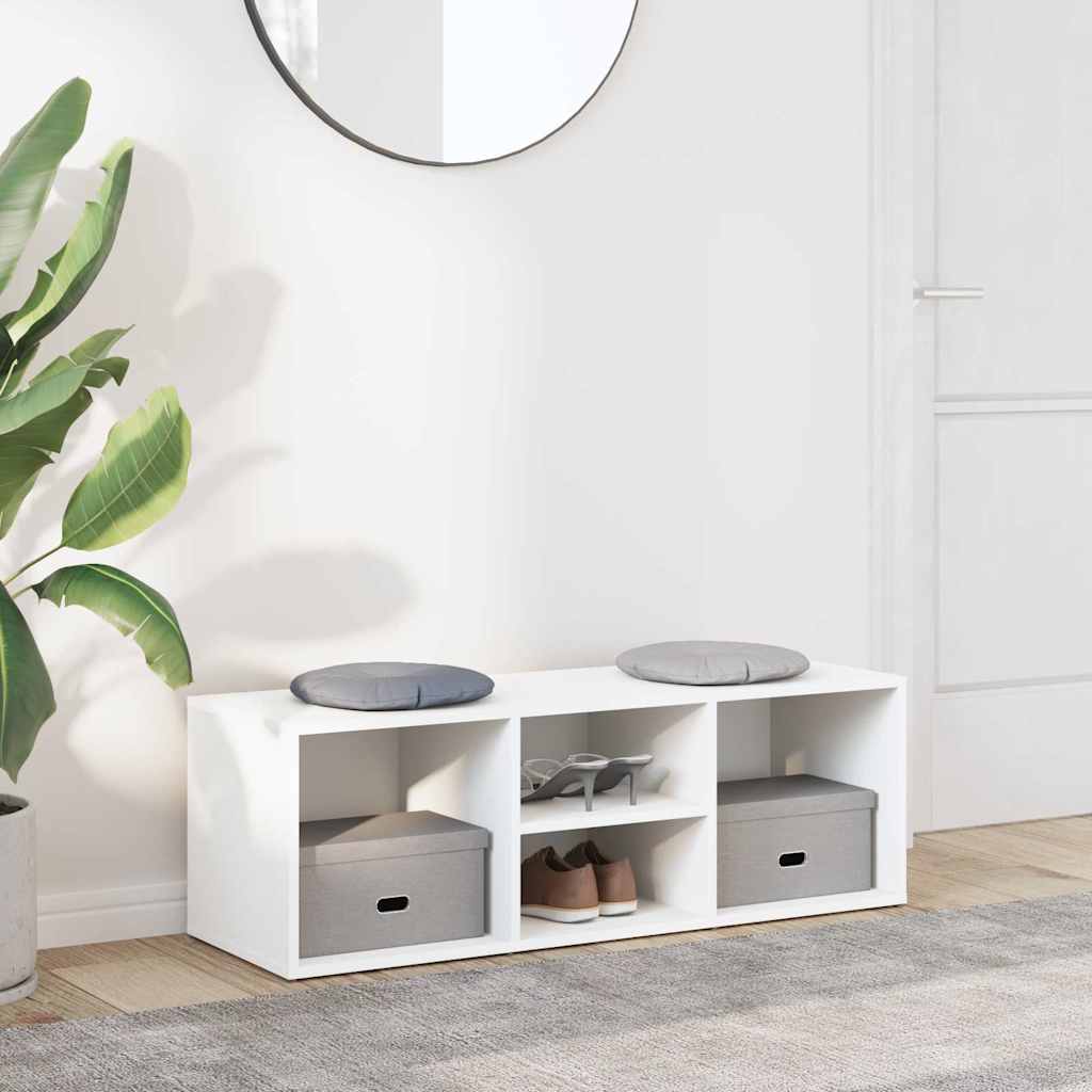 Shoe Storage Bench 102x35x35 cm Engineered Wood White