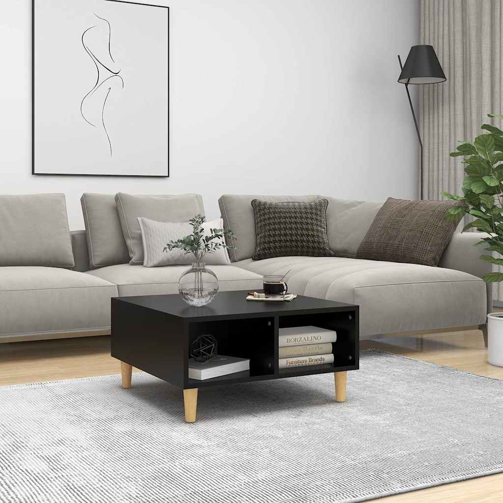 Coffee Table 60x60x30 cm Engineered Wood Black