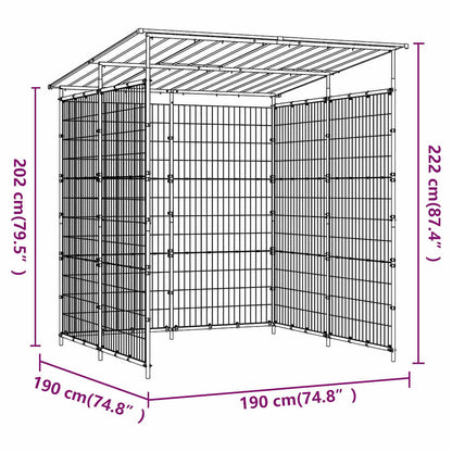 vidaXL Bicycle Shed 190x190x222 cm Steel Black 6
