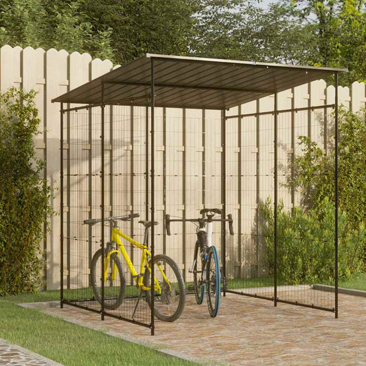 vidaXL Bicycle Shed 190x190x222 cm Steel Black 1