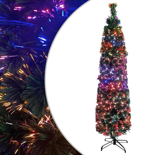 Artificial Slim Christmas Tree with Stand 120 cm Fibre Optic 120 cm 35 cm