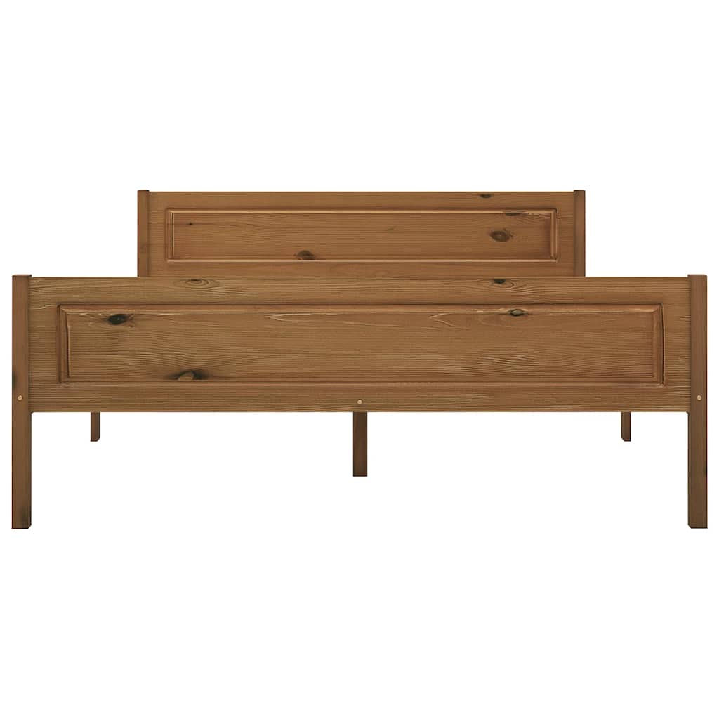 Bed Frame without Mattress Solid Pinewood Honey Brown 120 x 200 cm