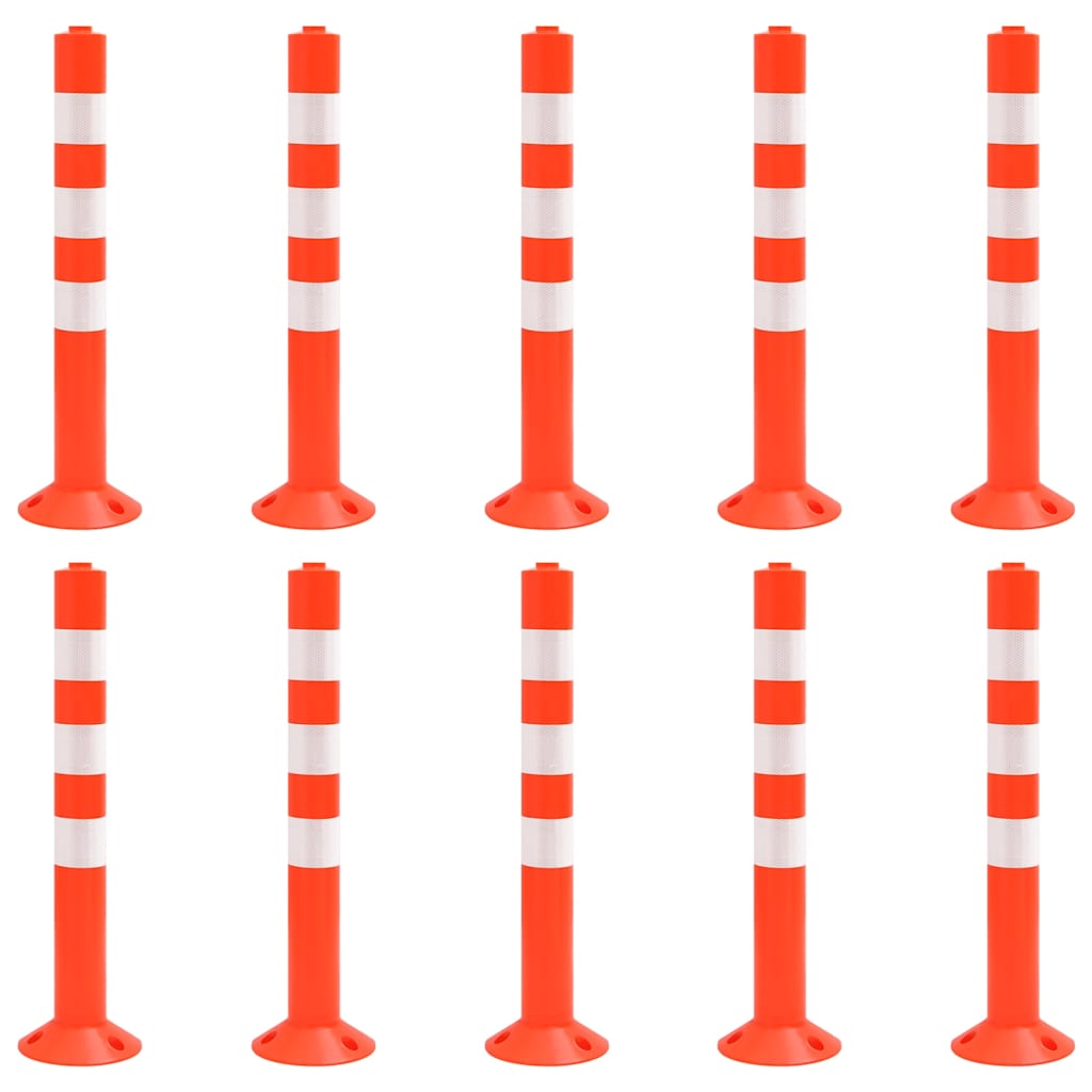 vidaXL Traffic Control Bollards 10 pcs 75 cm PE 1