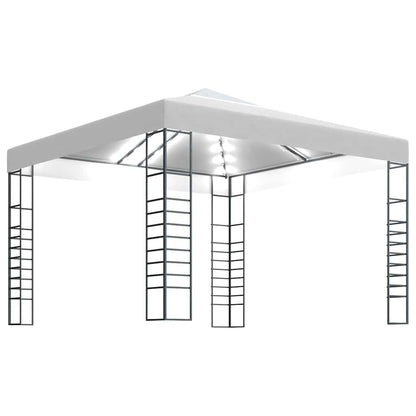 vidaXL Garden Marquee with LED String Lights 3x3 m White 2