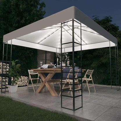 vidaXL Garden Marquee with LED String Lights 3x3 m White 1