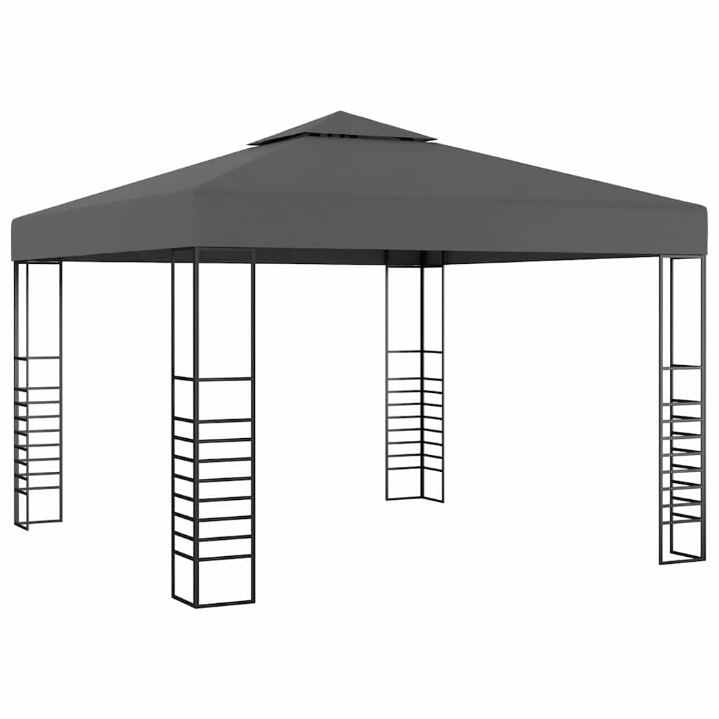 vidaXL Garden Marquee with LED String Lights 3x3 m Anthracite 3