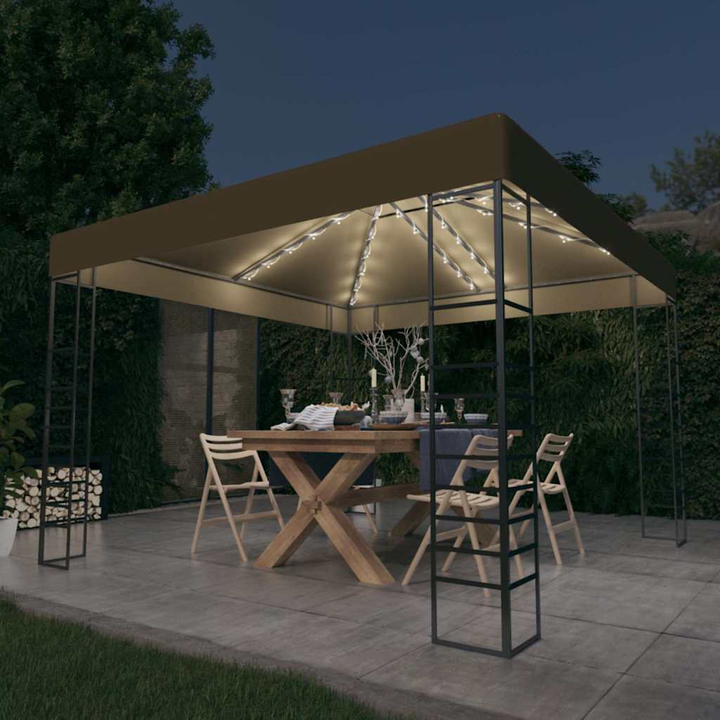 vidaXL Gazebo | Taupe | 100% Polyester fabric with PA coating | 3x3 m 1