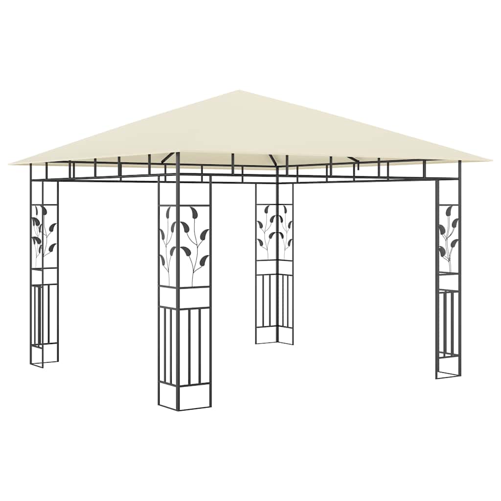 vidaXL Gazebo with Mosquito Net&LED String Lights 3x3x2,73 m Cream 5