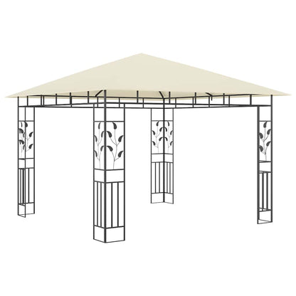 vidaXL Gazebo with Mosquito Net&LED String Lights 3x3x2,73 m Cream 5
