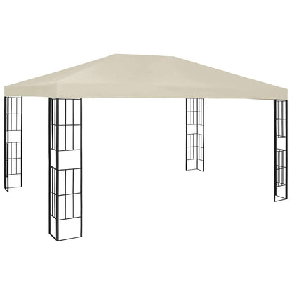 vidaXL Gazebo with LED String Lights 3x4 m Cream 3