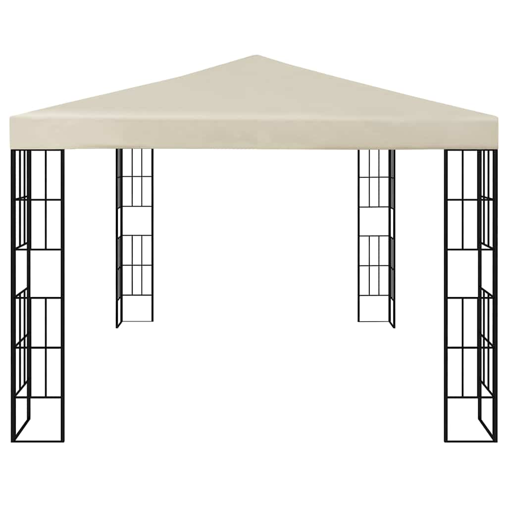 vidaXL Gazebo with LED String Lights 3x4 m Cream 4