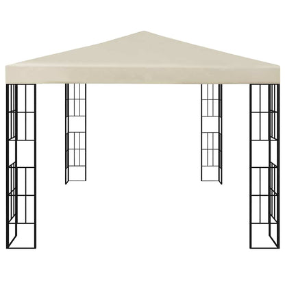 vidaXL Gazebo with LED String Lights 3x4 m Cream 4