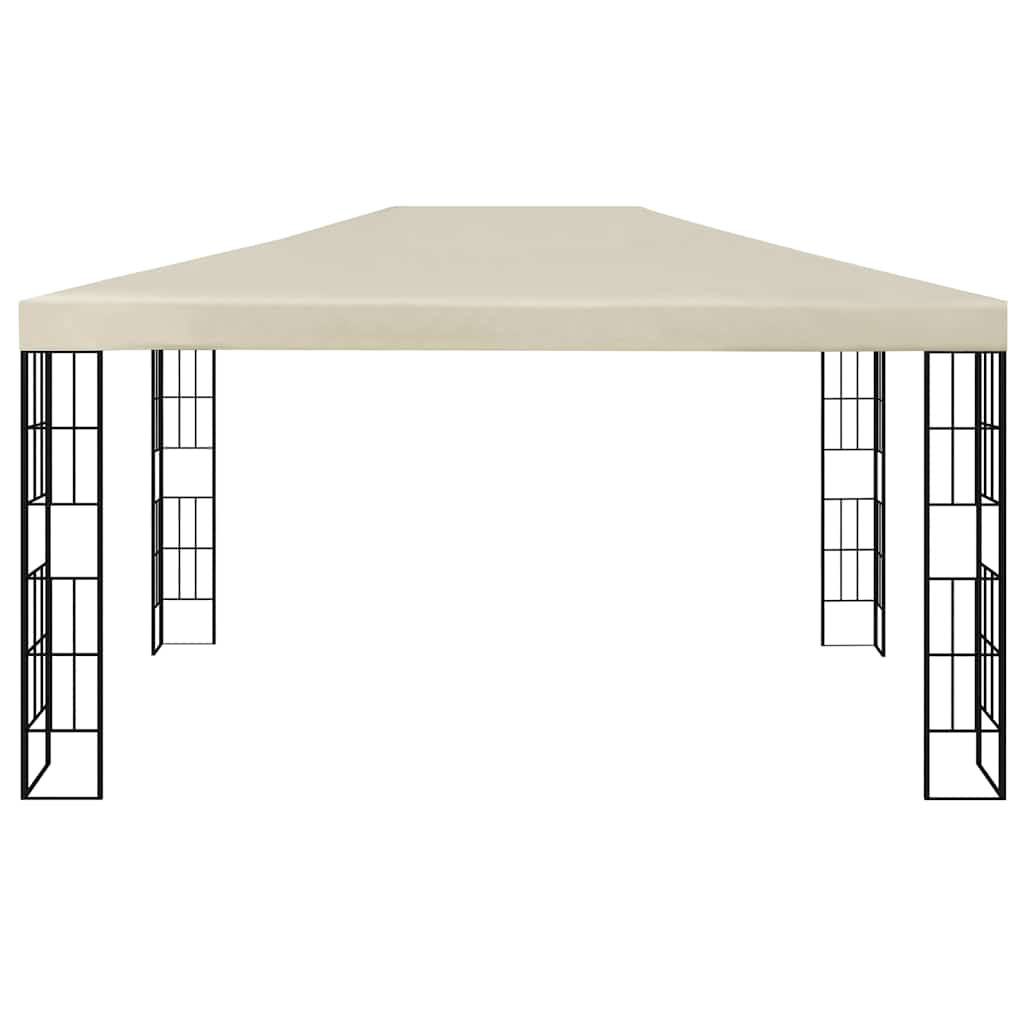 vidaXL Gazebo with LED String Lights 3x4 m Cream 5