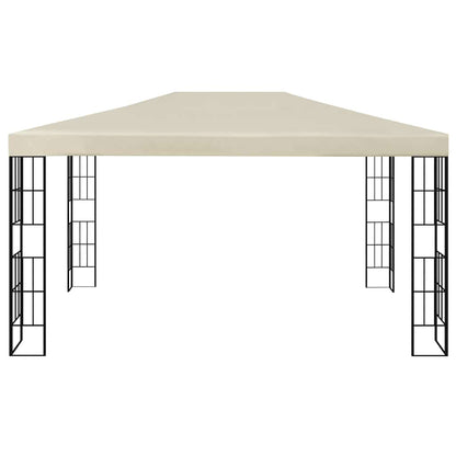 vidaXL Gazebo with LED String Lights 3x4 m Cream 5