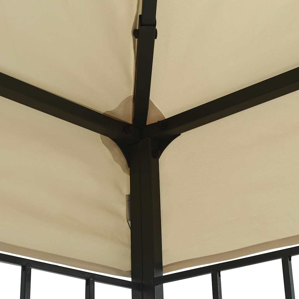 vidaXL Gazebo with LED String Lights 3x4 m Cream 6