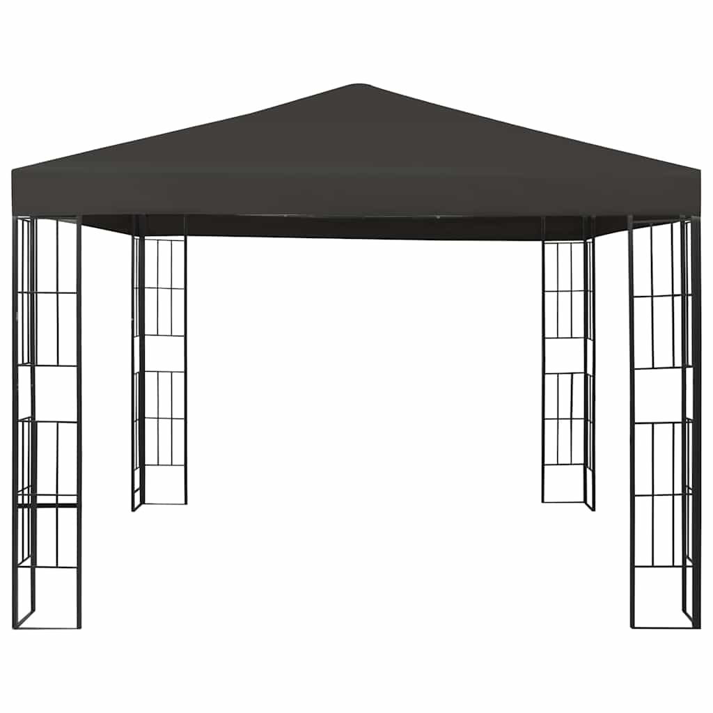 vidaXL Gazebo with LED String Lights 3x3 m Anthracite 4