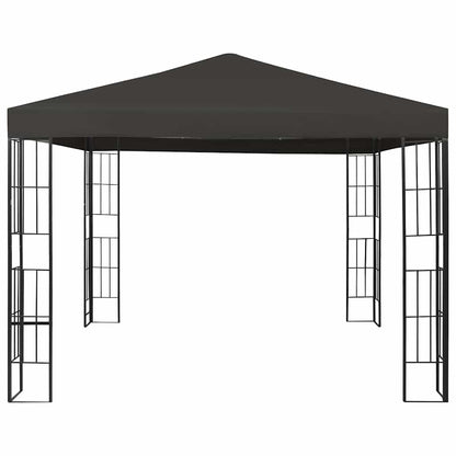 vidaXL Gazebo with LED String Lights 3x3 m Anthracite 4