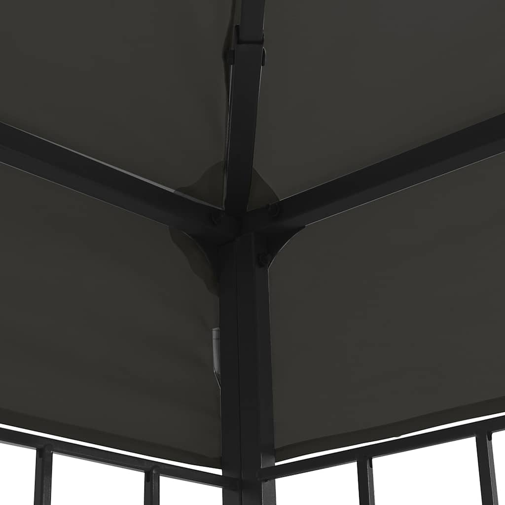 vidaXL Gazebo with LED String Lights 3x3 m Anthracite 6