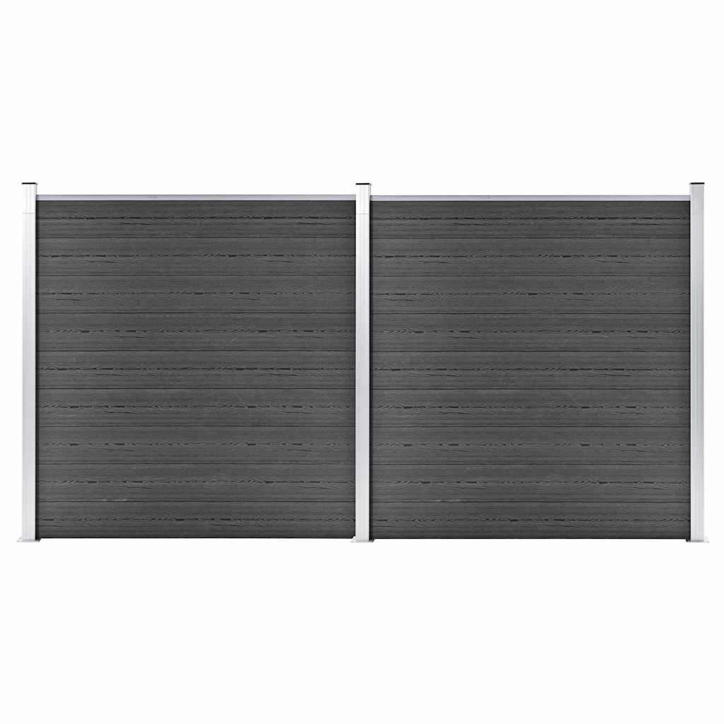 vidaXL Fence Panel WPC 175x186 cm Black