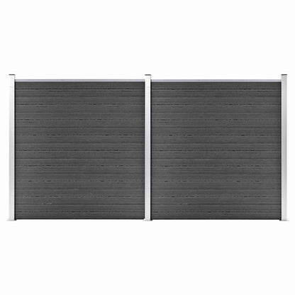 vidaXL Fence Panel WPC 175x186 cm Black
