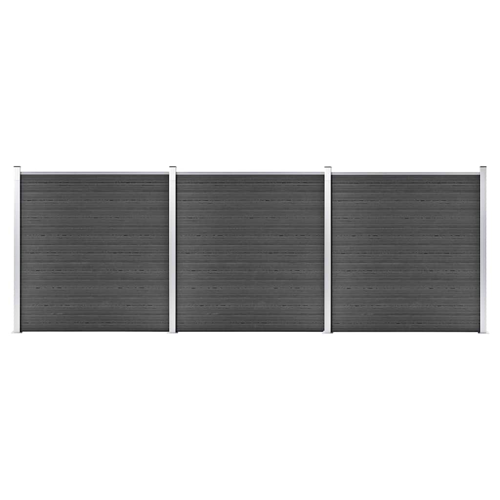 vidaXL Fence Panel WPC 175x186 cm Black