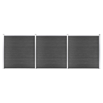 vidaXL Fence Panel WPC 175x186 cm Black