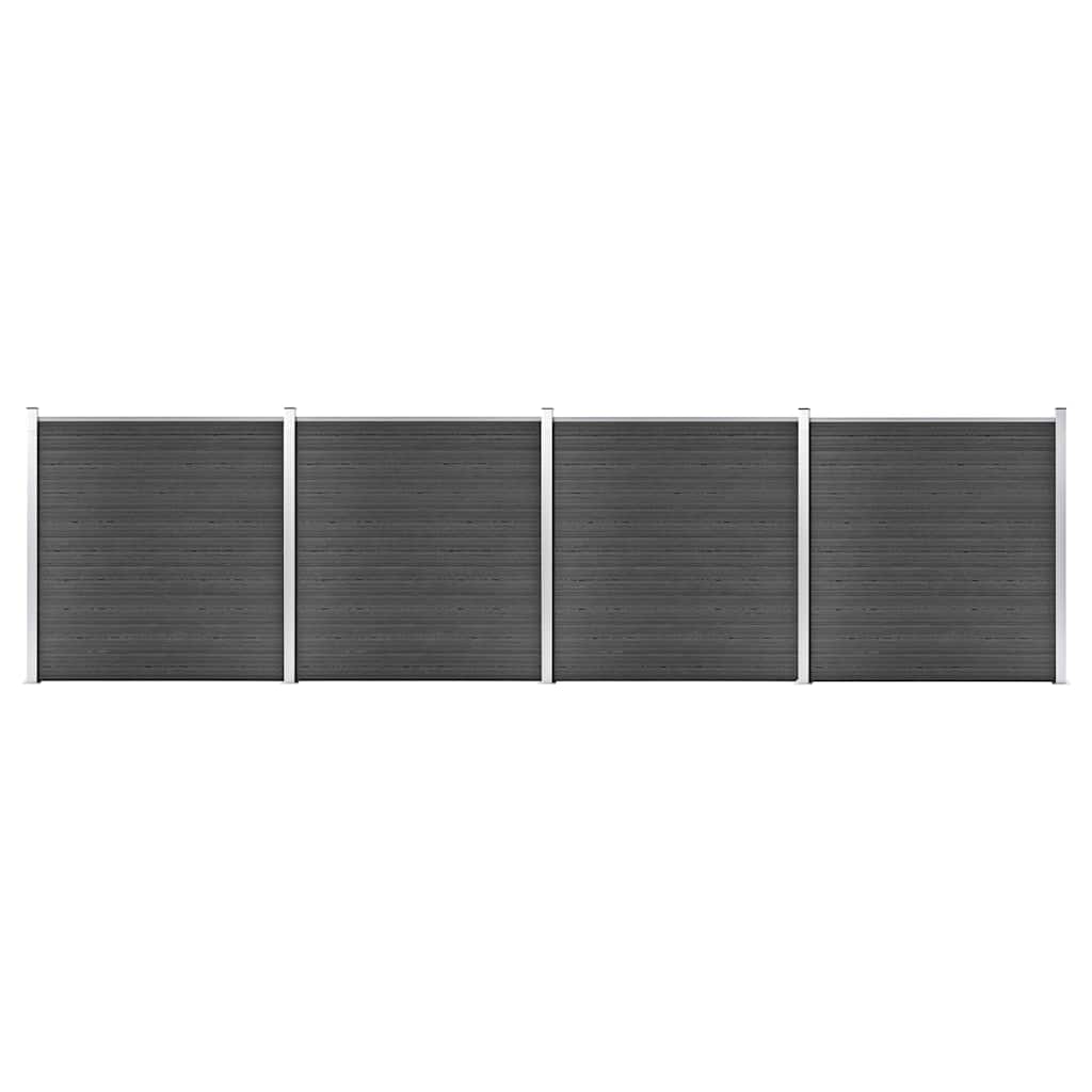 vidaXL Fence Panel WPC 175x186 cm Black