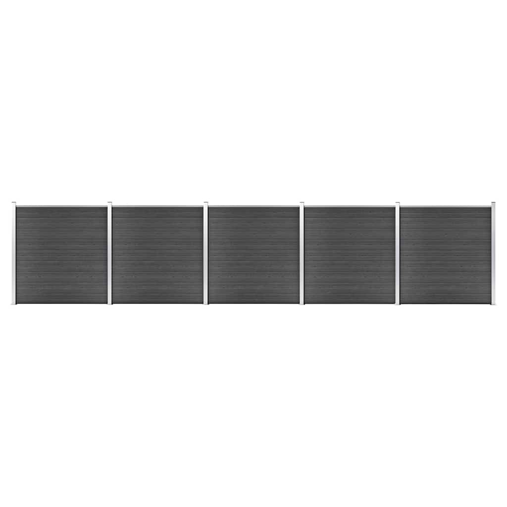 vidaXL Fence Panel WPC 175x186 cm Black