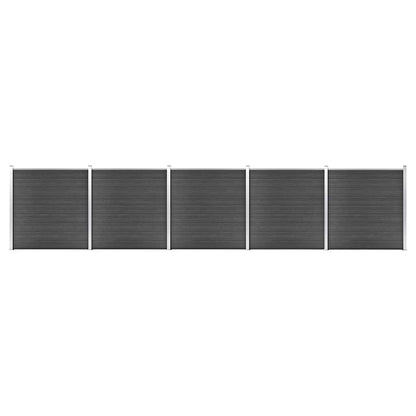 vidaXL Fence Panel WPC 175x186 cm Black