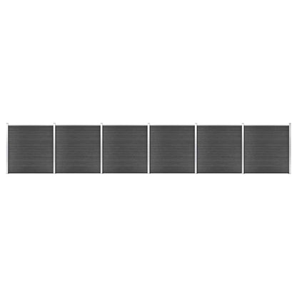 vidaXL Fence Panel WPC 175x186 cm Black