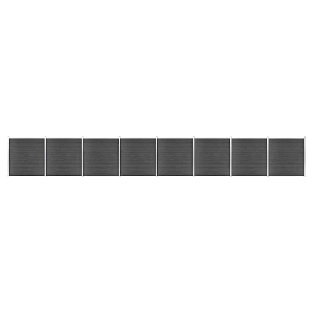 vidaXL Fence Panel WPC 175x186 cm Black