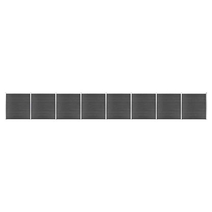 vidaXL Fence Panel WPC 175x186 cm Black