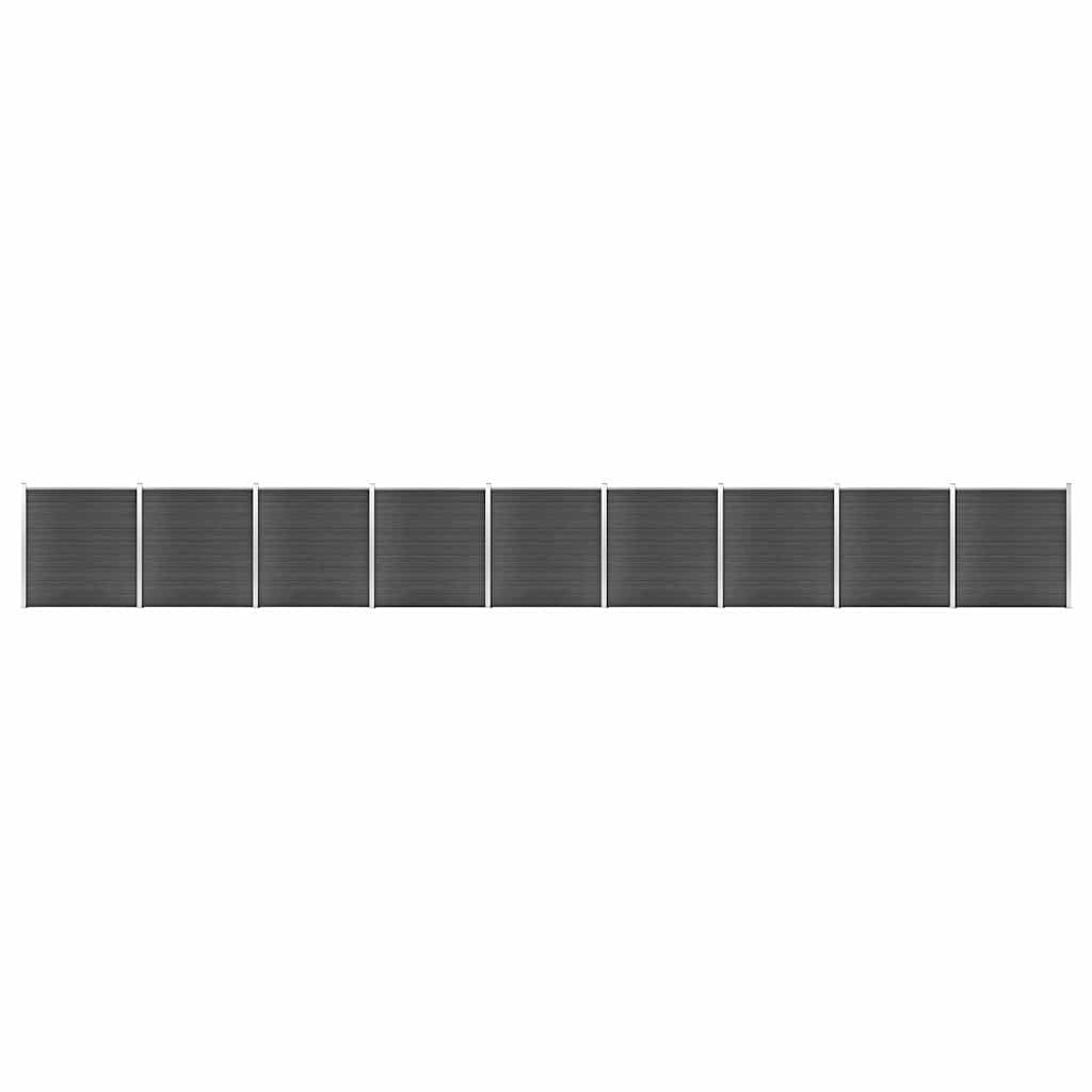 vidaXL Fence Panel WPC 175x186 cm Black