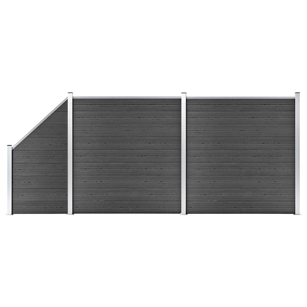 vidaXL Fence Panel WPC 175x186 cm Black
