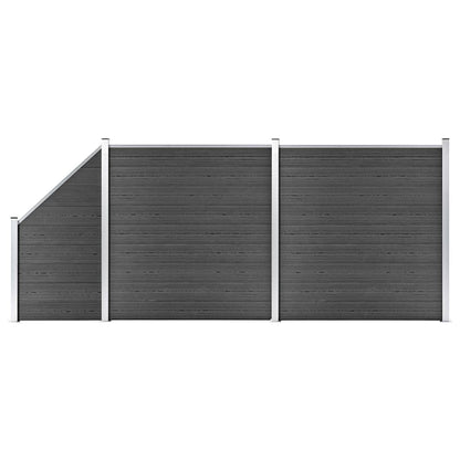vidaXL Fence Panel WPC 175x186 cm Black