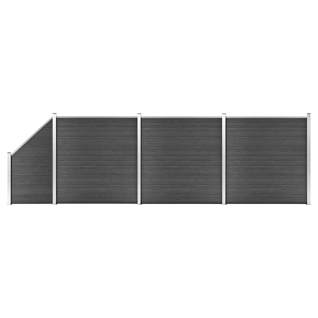 vidaXL Fence Panel WPC 175x186 cm Black