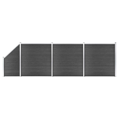 vidaXL Fence Panel WPC 175x186 cm Black