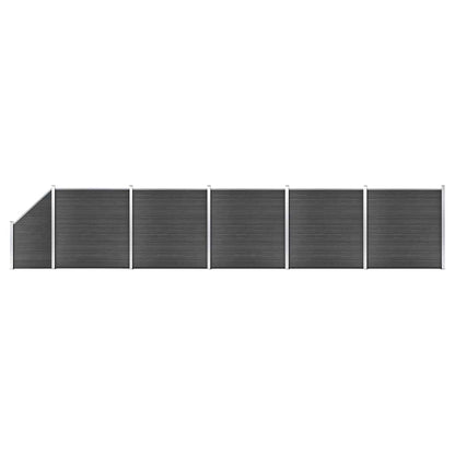 vidaXL Fence Panel WPC 175x186 cm Black