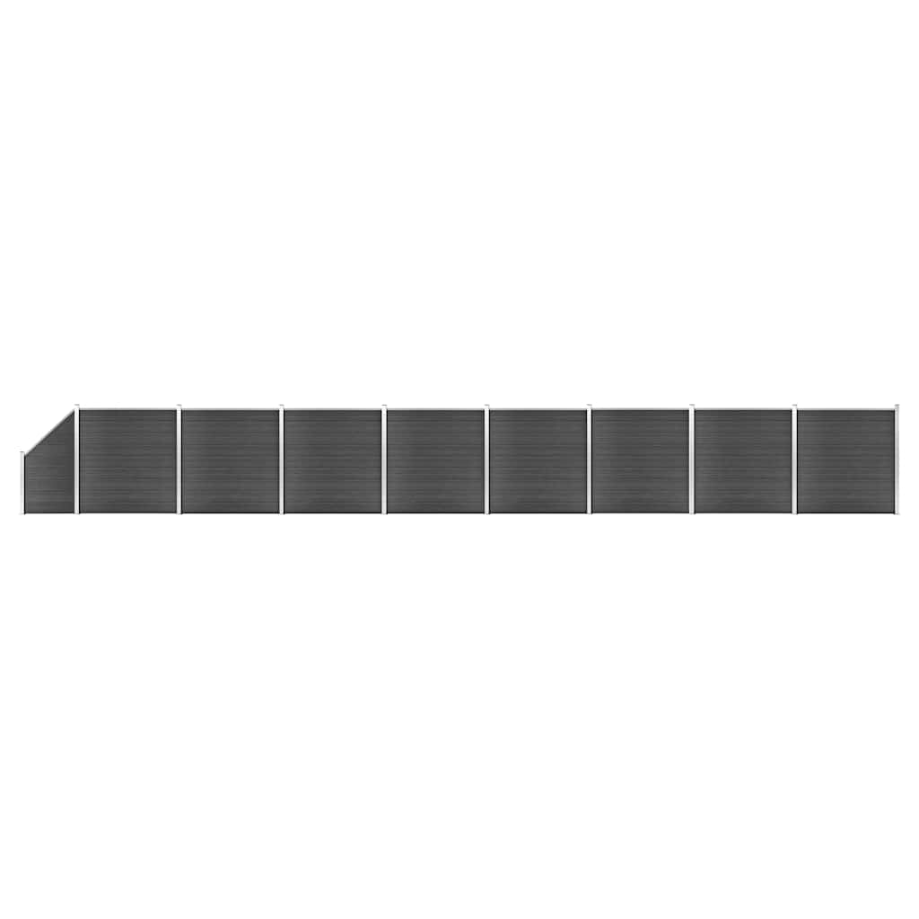 vidaXL Fence Panel WPC 175x186 cm Black